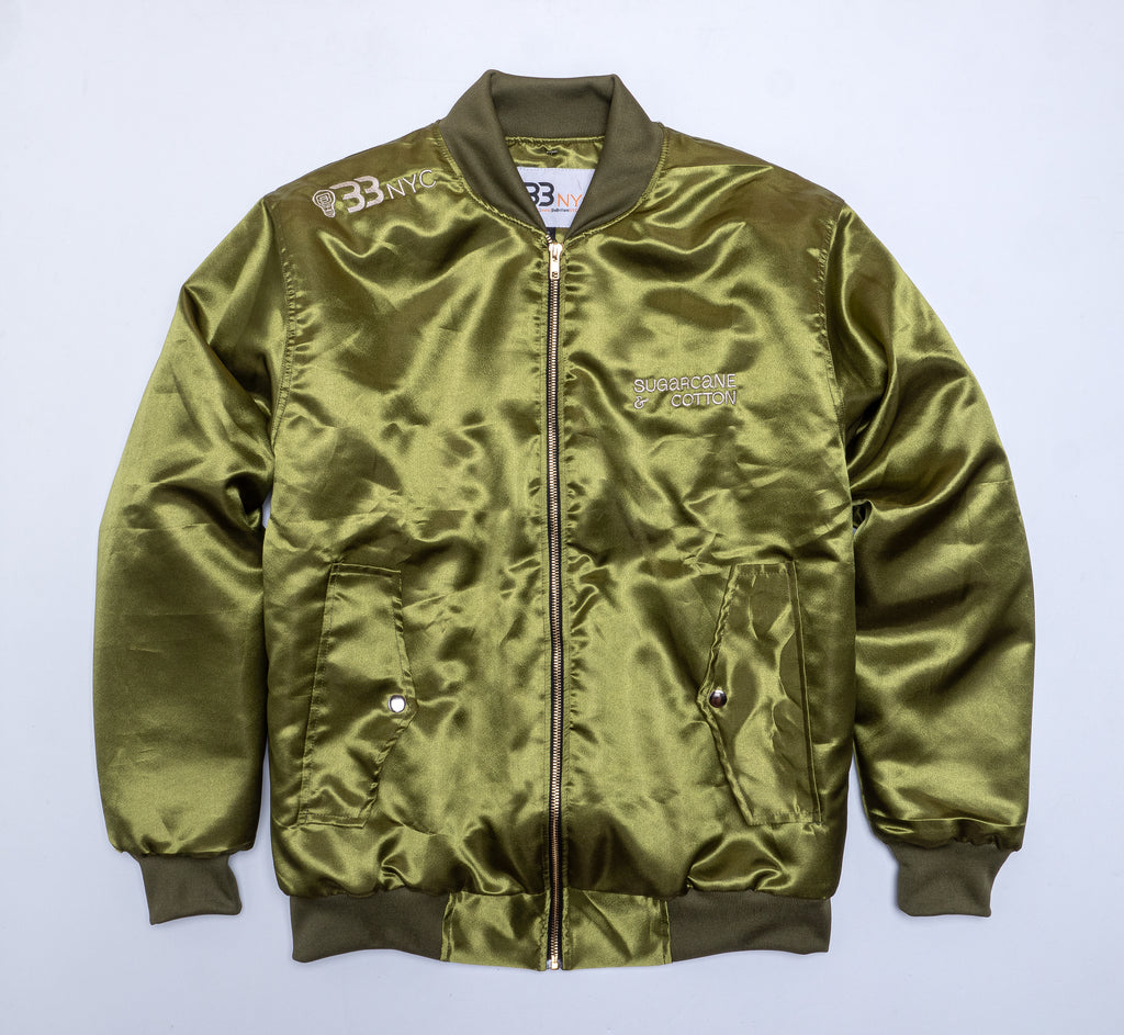 Sugarcane & Cotton Olive Green Bomber / Flight Jacket – BeBrillantNYC