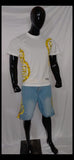 Yellow - Yin Yang Stone Washed Denim Jogger Shorts
