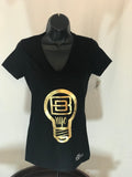 BBNYC Aluminum Collection; Women's V-Neck -  Gold