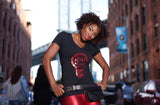 BBNYC Aluminum Collection; Women's V-Neck - Red