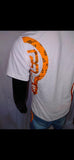 Orange - Yin Yang White Cotton T-Shirt