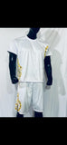 Yellow & White - Yin Yang Polyester Shorts