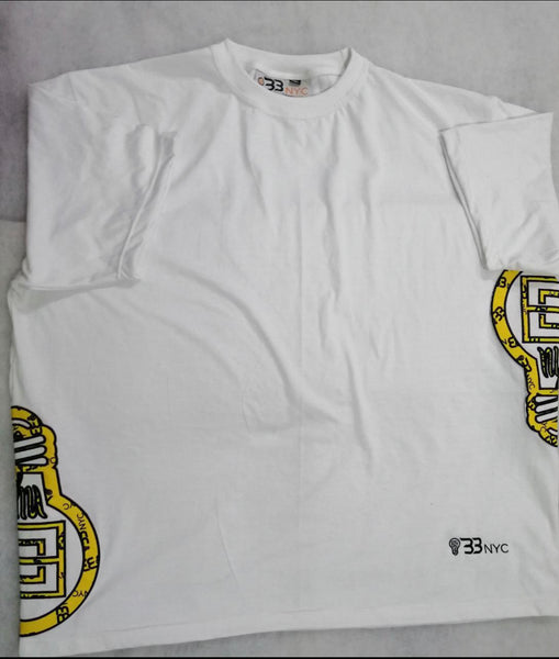 Yellow - Yin Yang White Cotton T-Shirt