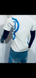 Blue - Yin Yang White Cotton T-Shirt